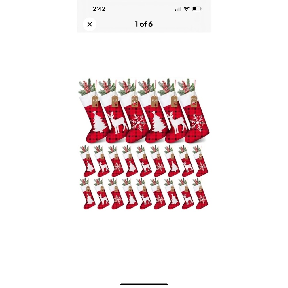 30 Christmas Stockings Buffalo Plaid Reindeer Snowflake Tree.For Groups‎ Classes
